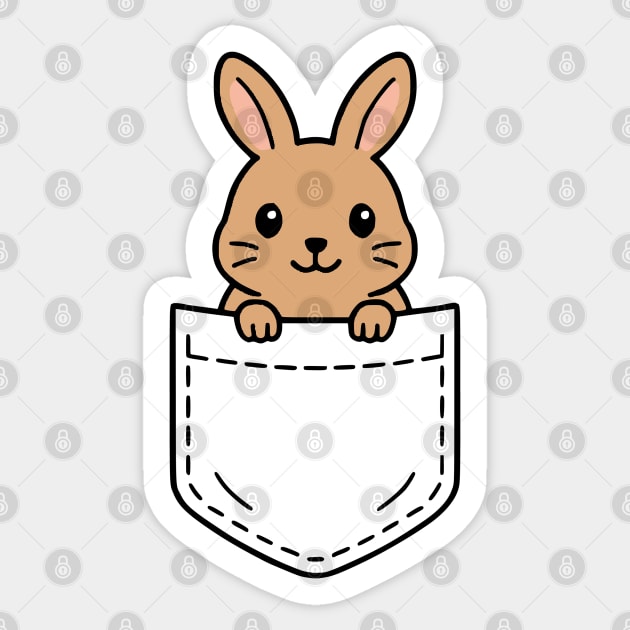 Cute Bunny Rabbit Pocket Pal Funny Rabbit Pet Animal Art Sticker by Yesteeyear